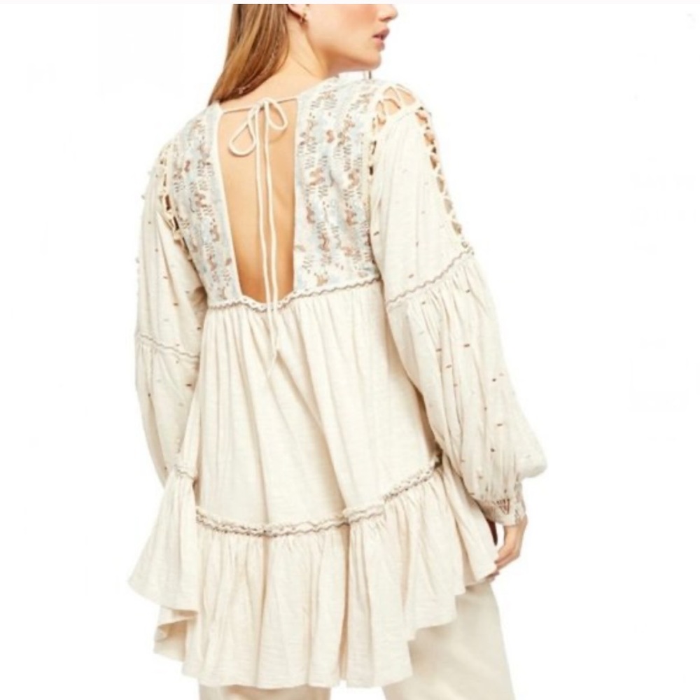 🔶 Free People Much Love tunic dress, balloon sleeves, embroidery size XS 🔶